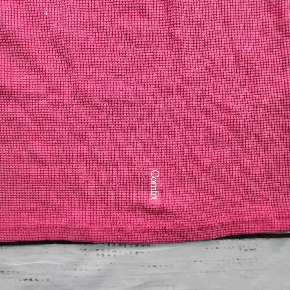 Comfrt Waffle Lounge Tee Unisex 2XL Hot Pink Oversized Cotton Knit T-Shirt. NEW - Picture 6 of 9